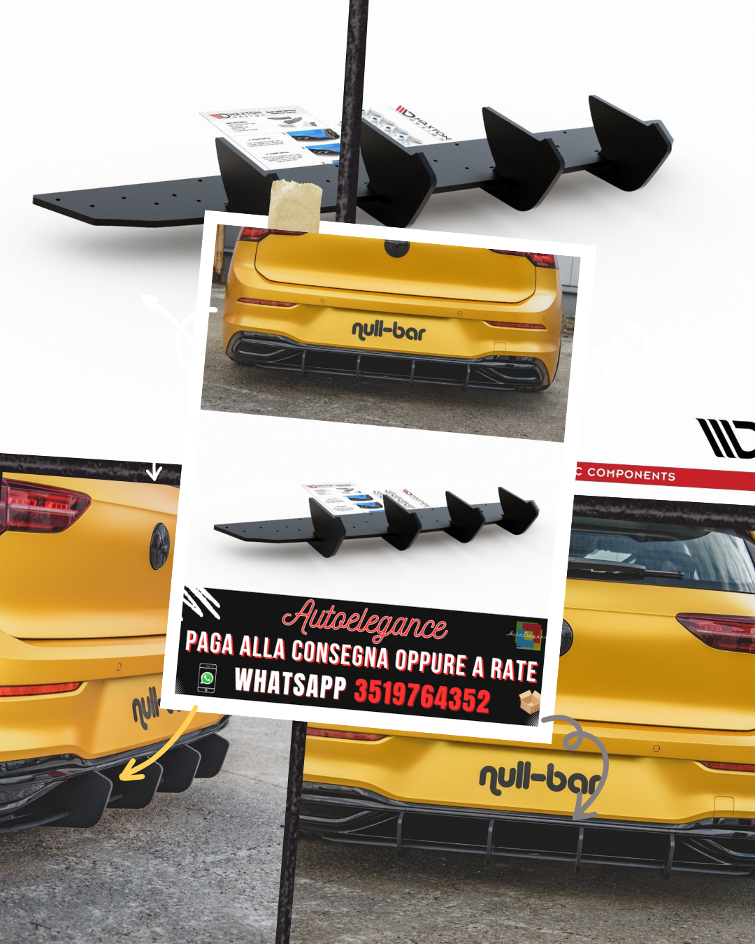 RACING DURABILITY DIFFUSORE POSTERIORE V.2 ADATTO PER VW GOLF 8 2019