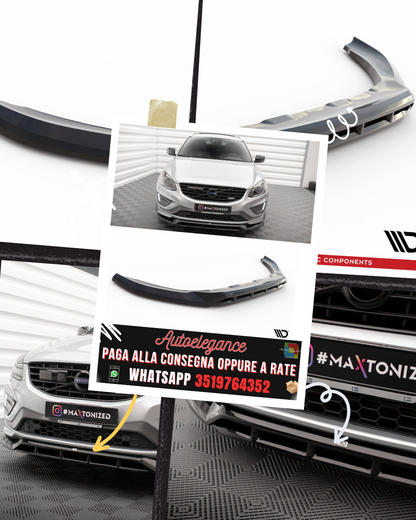 SPLITTER ANTERIORE adatto per VOLVO XC60 R-DESIGN MK1 FACELIFT 2013-2017