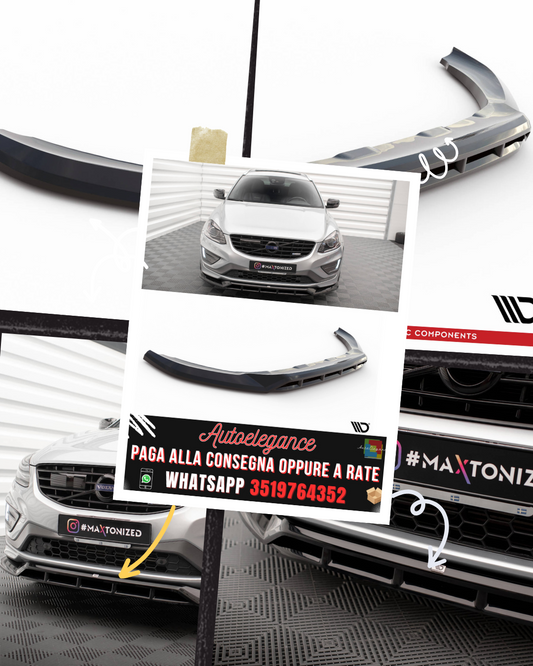 SPLITTER ANTERIORE adatto per VOLVO XC60 R-DESIGN MK1 FACELIFT 2013-2017
