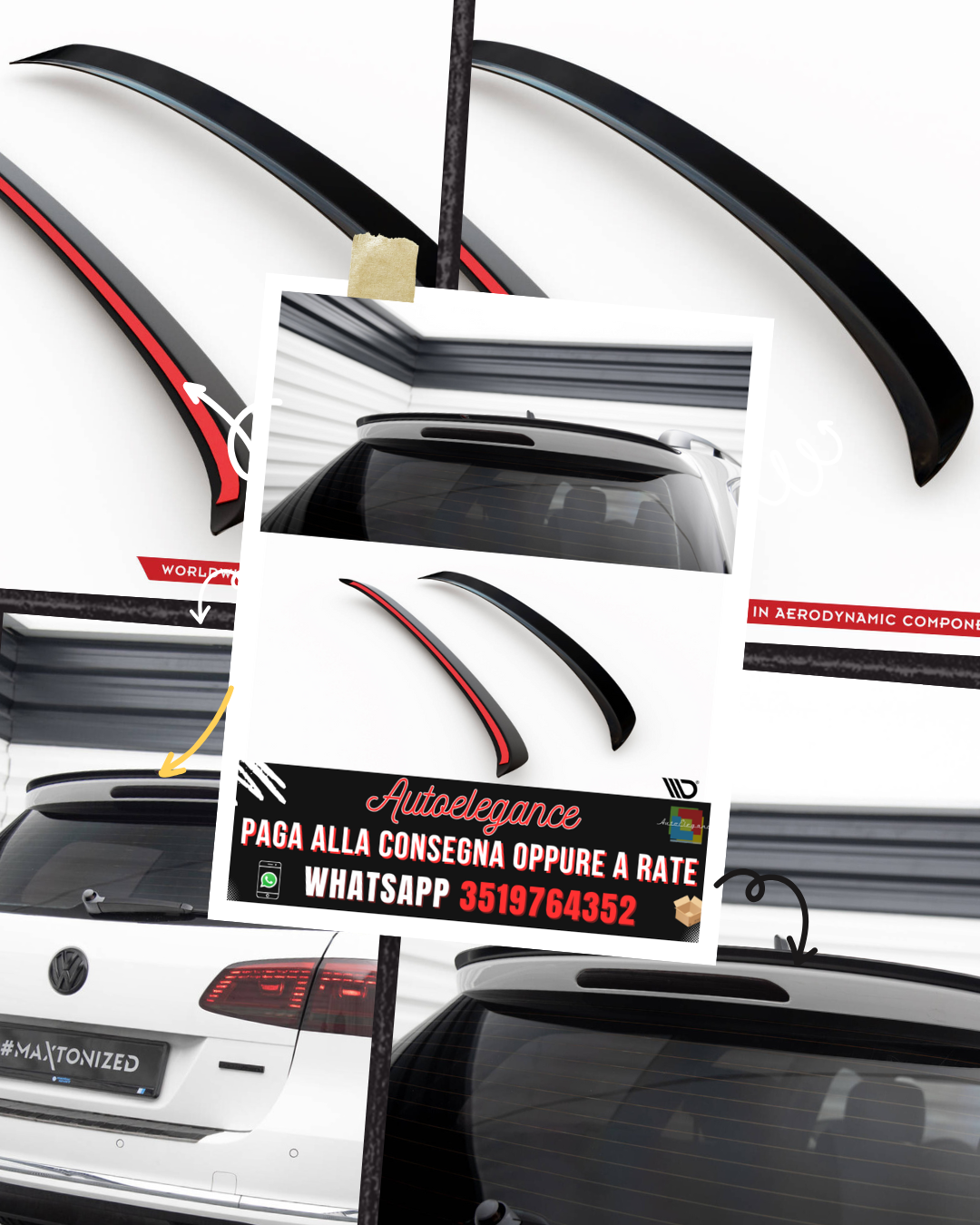 SPOILER adatto per VW PASSAT B7 R-LINE VARIANT 2010-2014