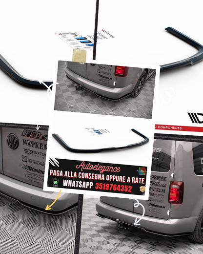 SPLITTER POSTERIORE CENTRALE adatto PER VOLKSWAGEN CADDY MK3 LONG MK3 FACELIFT 2010-2015