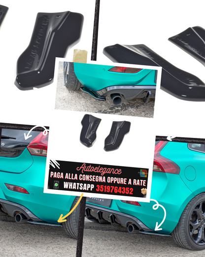 SPLITTER LATERALI POSTERIORI adatto per VOLVO V40 R-DESIGN 2012-2019