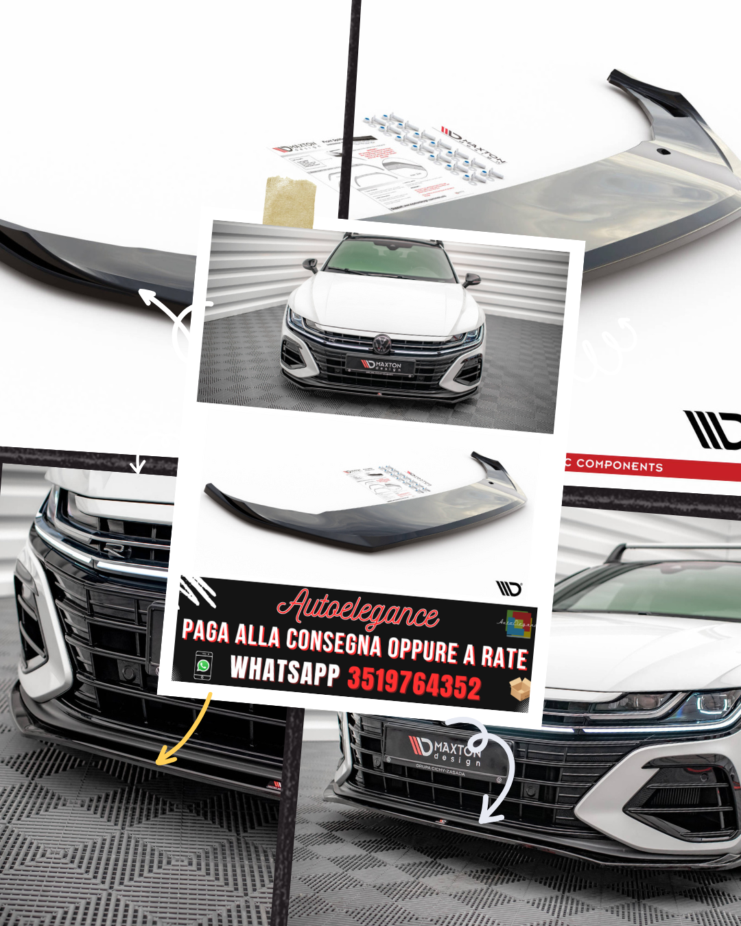 SPLITTER ANTERIORE V.3 adatto per VOLKSWAGEN ARTEON R 2020-