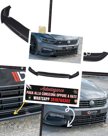 SPLITTER ANTERIORE V.2 adatto per VOLKSWAGEN PASSAT R-LINE B8 2015-2019