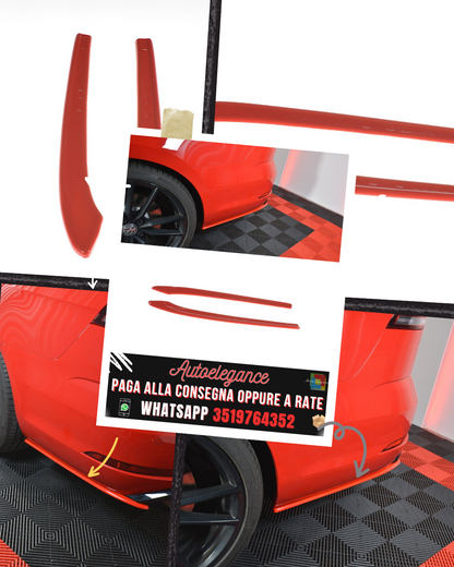 SPLITTER LATERALI POSTERIORI adatti per V.2 VW GOLF 7 R VARIANT FACELIFT 2017