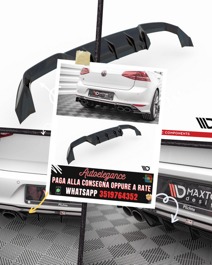 DIFFUSORE POSTERIORE ADATTO PER VOLKSWAGEN GOLF R MK7 2013-2016