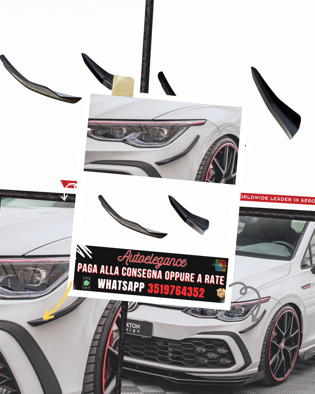 FRONT BUMPER ADATTO PER VOLKSWAGEN GOLF 8 GTI / R-LINE 2020