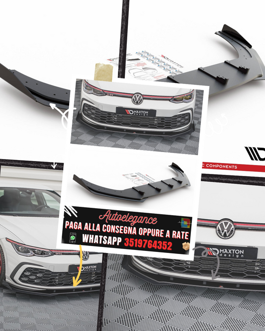 RACING DURABILITY SPLITTER anteriore + FLAPS adatti per VOLKSWAGEN GOLF 8 GTI / R-LINE 2020