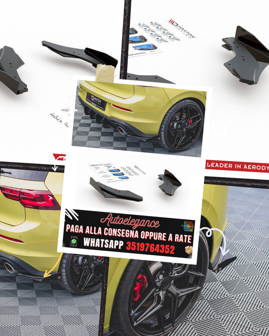 RACING DURABILITY FLAPS LATERALI POSTERIORI + SPLITTERS ADATTI PER VOLKSWAGEN GOLF 8 GTI CLUBSPORT 2020