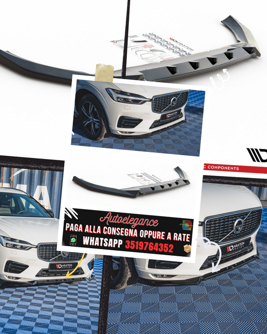 SPLITTER ANTERIORE adatto per V.2 VOLVO XC60 MK2 R-DESIGN 2017-2021