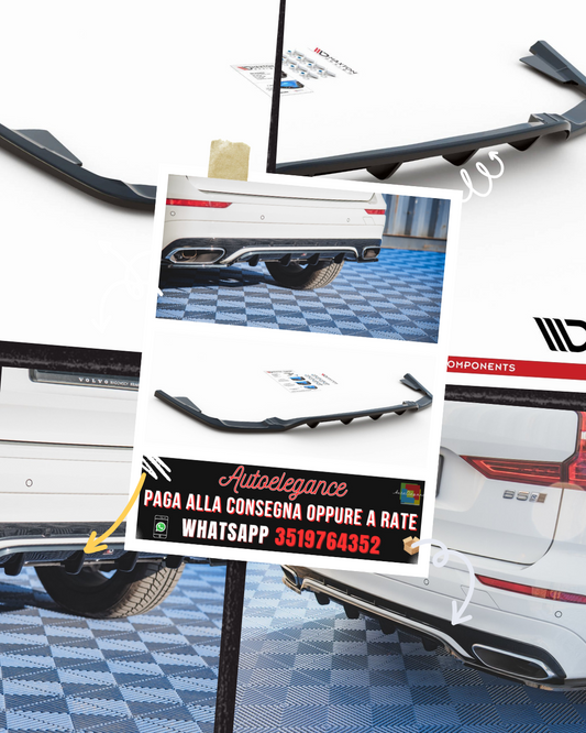 SPLITTER POSTERIORE CENTRALE (CON BARRE VERTICALI) adatto per VOLVO XC60 MK2 R-DESIGN 2017-2021
