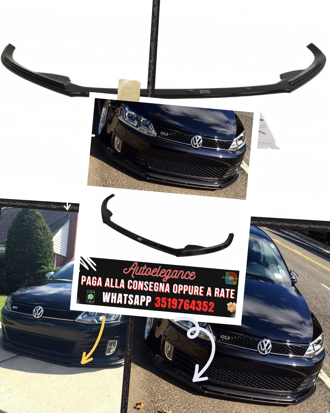 SPLITTER ANTERIORE adatto per VW JETTA VI GLI 2010-