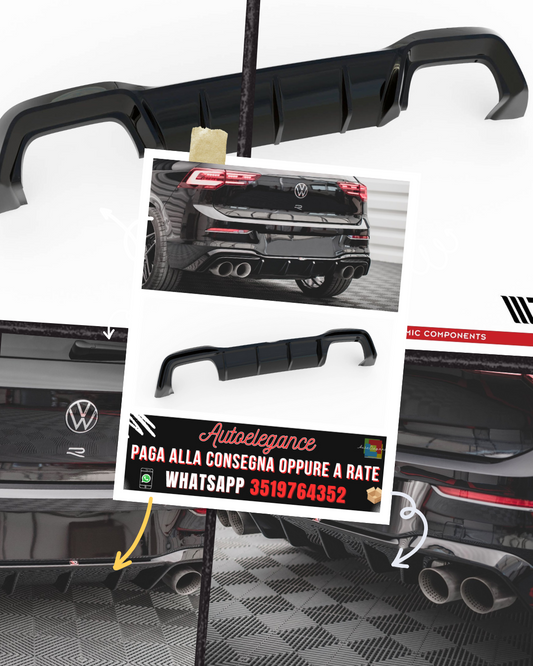 DIFFUSORE POSTERIORE ADATTO PER  V.1 VOLKSWAGEN GOLF R MK8 2020