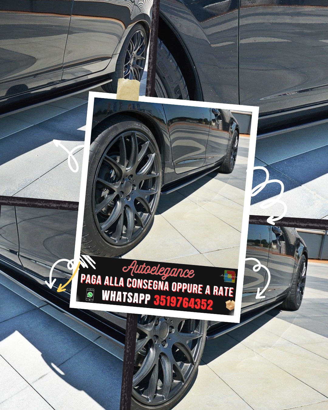 MINIGONNE LATERALI adatto per VOLVO V60 POLESTAR FACELIFT 2014-2018