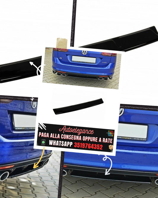 SPLITTER POSTERIORE CENTRALE adatto per VW GOLF MK7 R ESTATE (SENZA BARRA VERTICALE) 2013