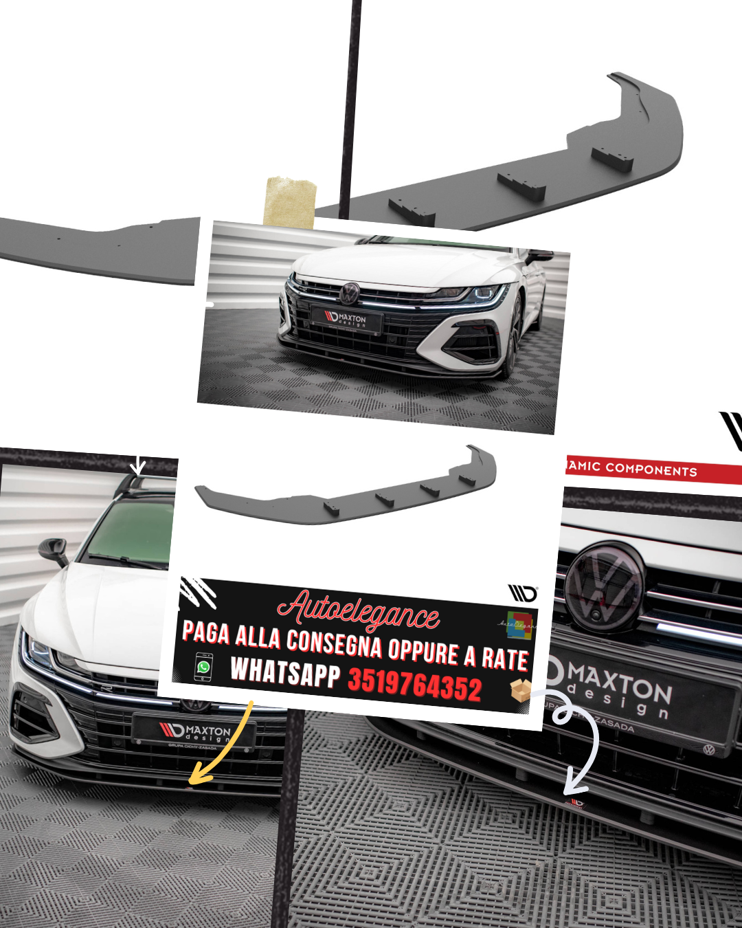 SPLITTER ANTERIORE STREET PRO adatto per VOLKSWAGEN ARTEON R 2020-