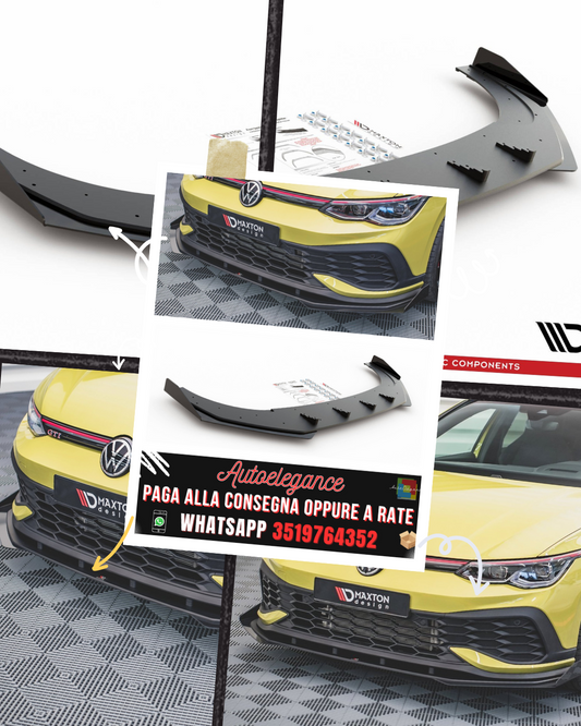 RACING DURABILITY SPLITTER ANTERIORE + FLAP ADATTI PER VOLKSWAGEN GOLF 8 GTI CLUBSPORT 2020