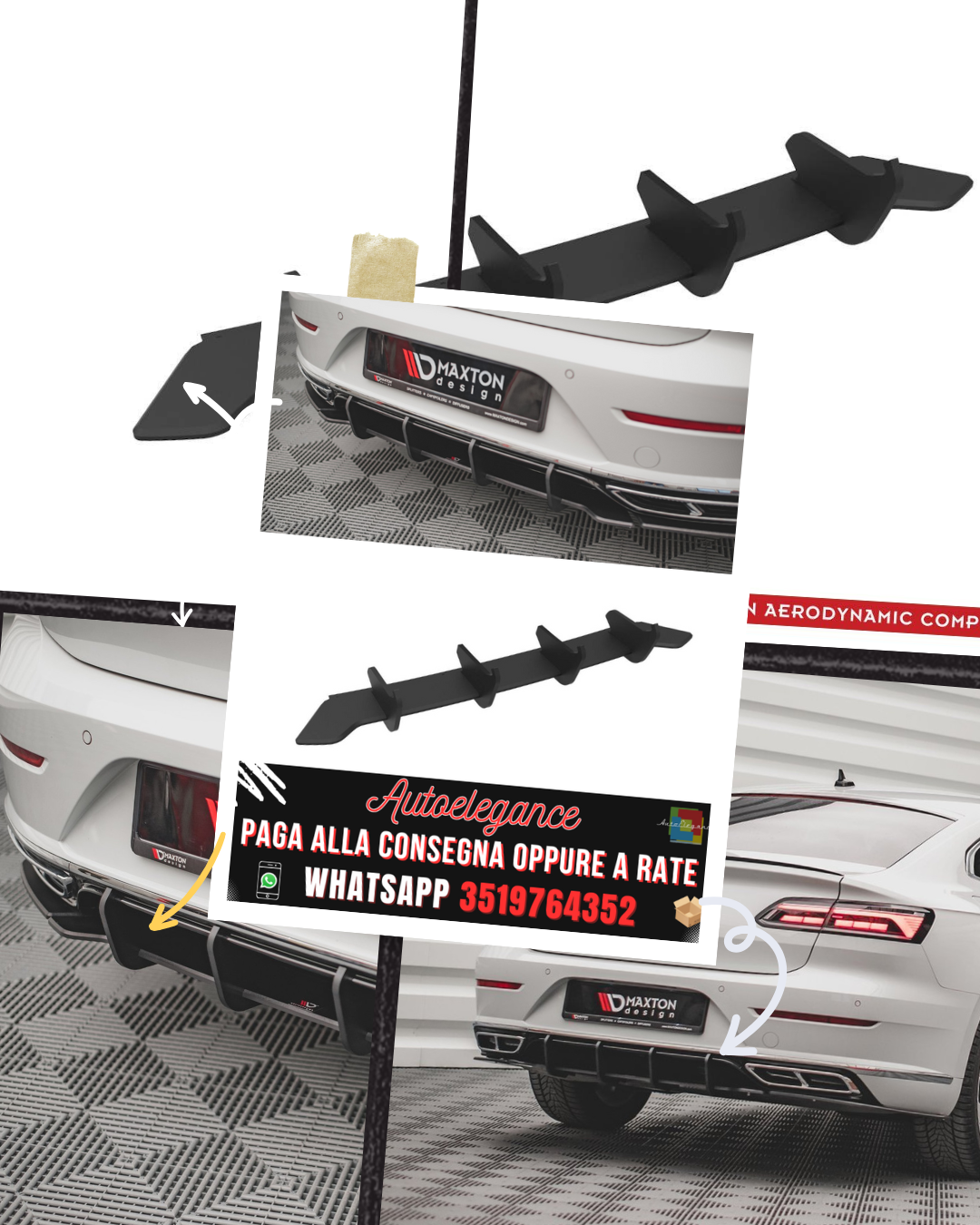 STREET PRO DIFFUSORE POSTERIORE ADATTO PER VOLKSWAGEN ARTEON R-LINE FACELIFT 2020-