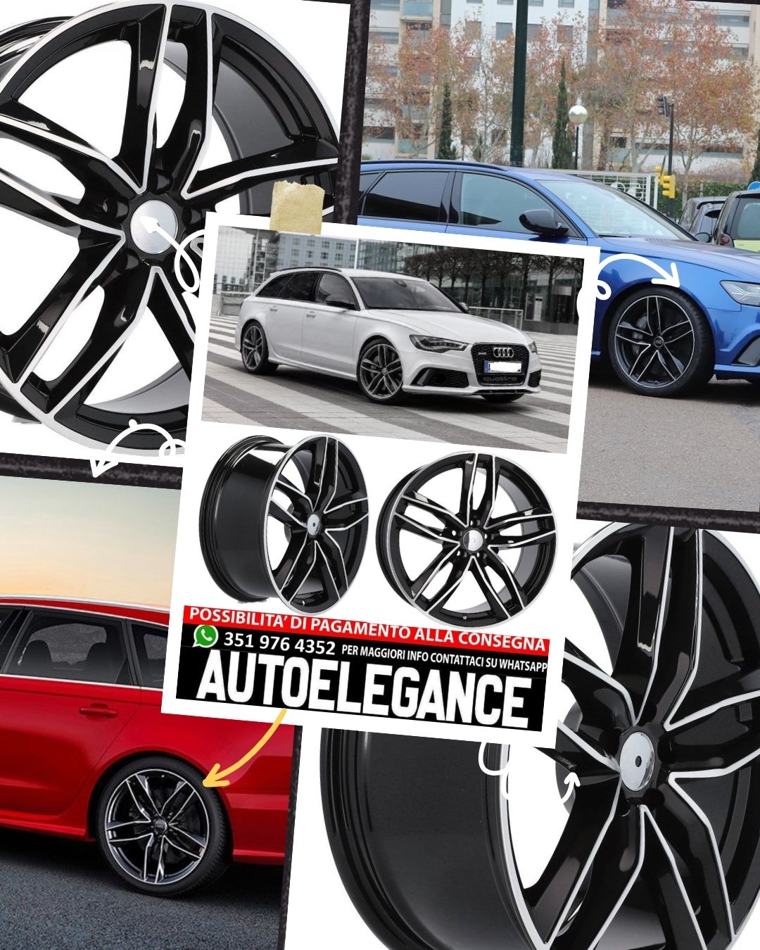 CERCHI CERCHIO IN LEGA 16"Adatto per AUDI