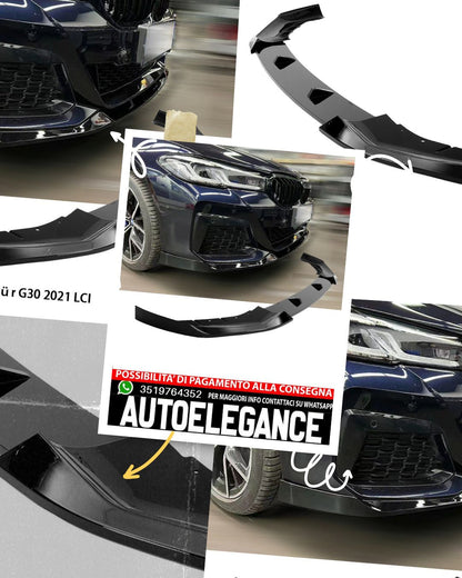Front lip sport spoiler suitable for BMW 5 SERIES G30 2020 LCI black 