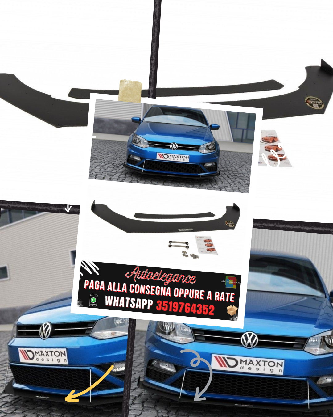 SPLITTER ANTERIORE RACING ADATTO PER VW POLO MK5 GTI FACELIFT