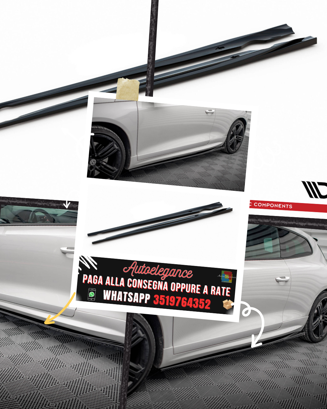 MINIGONNE LATERALI V.2 adatte per VOLKSWAGEN SCIROCCO R MK3