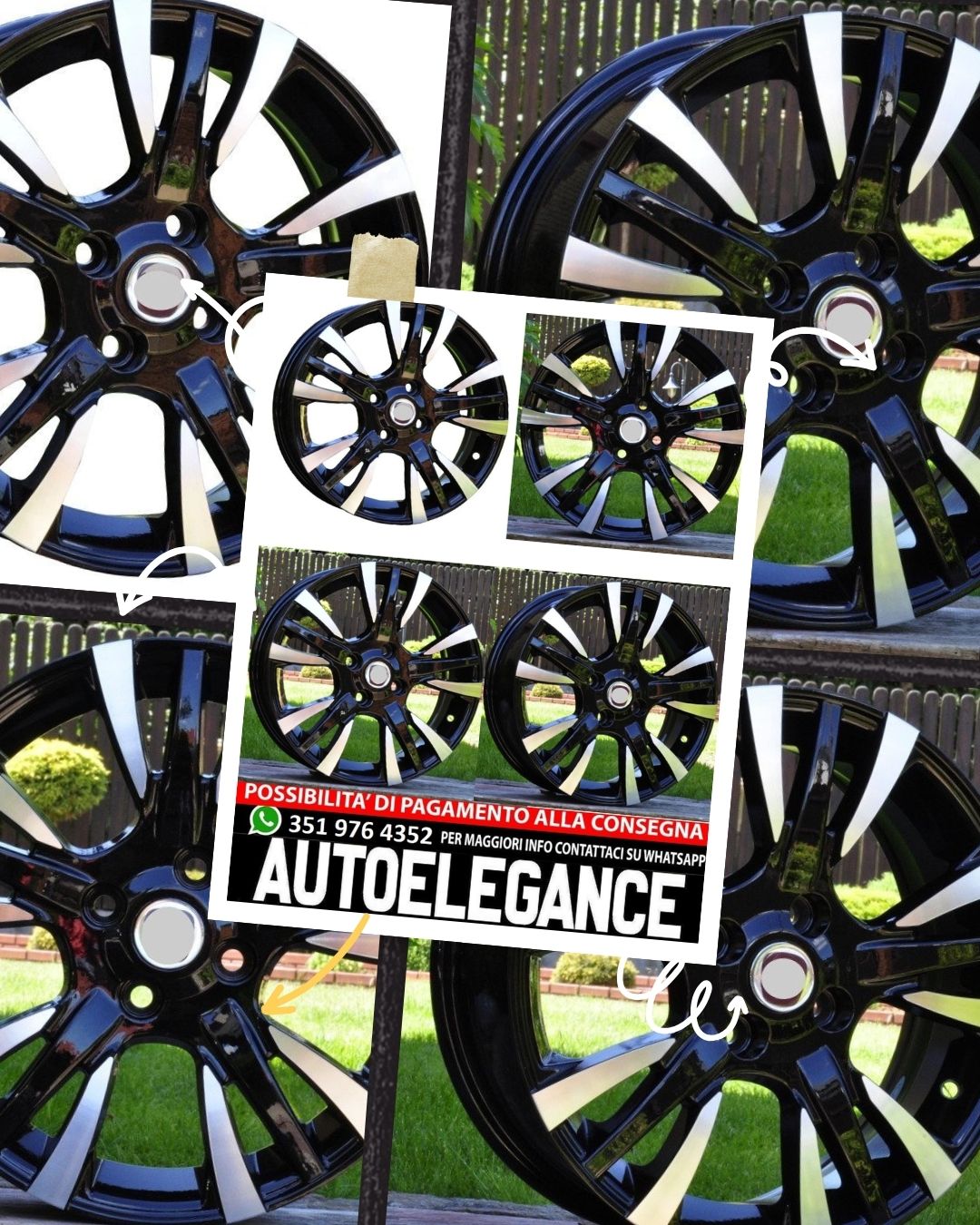 CERCHI CERCHIO IN LEGA 15"Adatto per ALFA ROMEO CHEVROLET CITROEN DACIA DAEWOO DAIHATSU FIAT FORD HONDA HYUNDAI KIA LADA LANCIA MAZDA MERCEDES MINI MITSUBISHI NISSAN OPEL PEUGEOT RENAULT ROVER SEAT SKODA SMART SUBARU SUZUKI TOYOTA VW