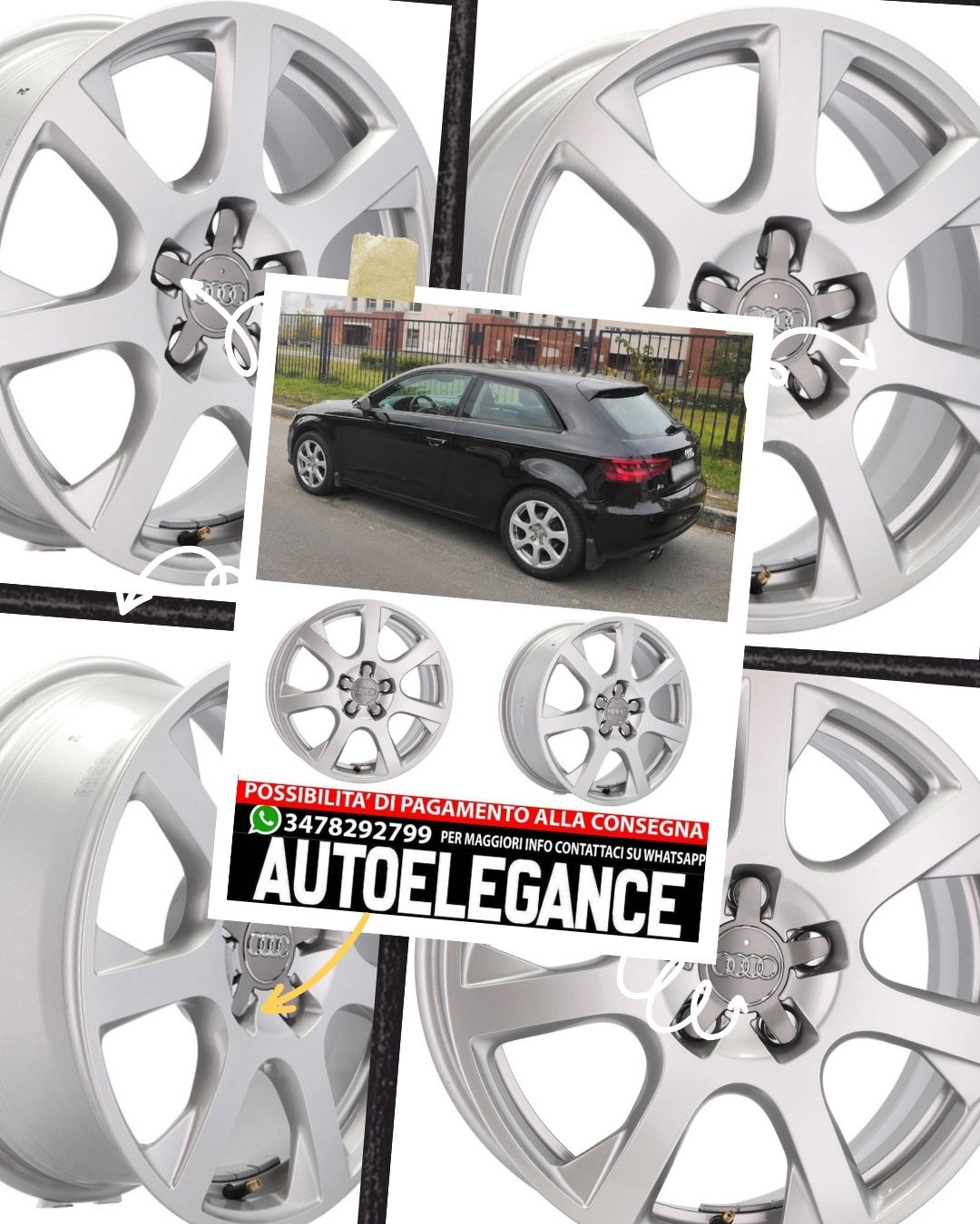 CERCHI CERCHIO IN LEGA 17" Adatto per VW AUDI CUPRA FORD INFINITI MERCEDES MINI