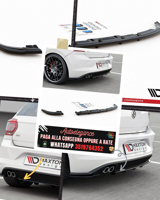 SPLITTER POSTERIORE CENTRALE (CON BARRE VERTICALI) adatto per  VW POLO 6 GTI MK6