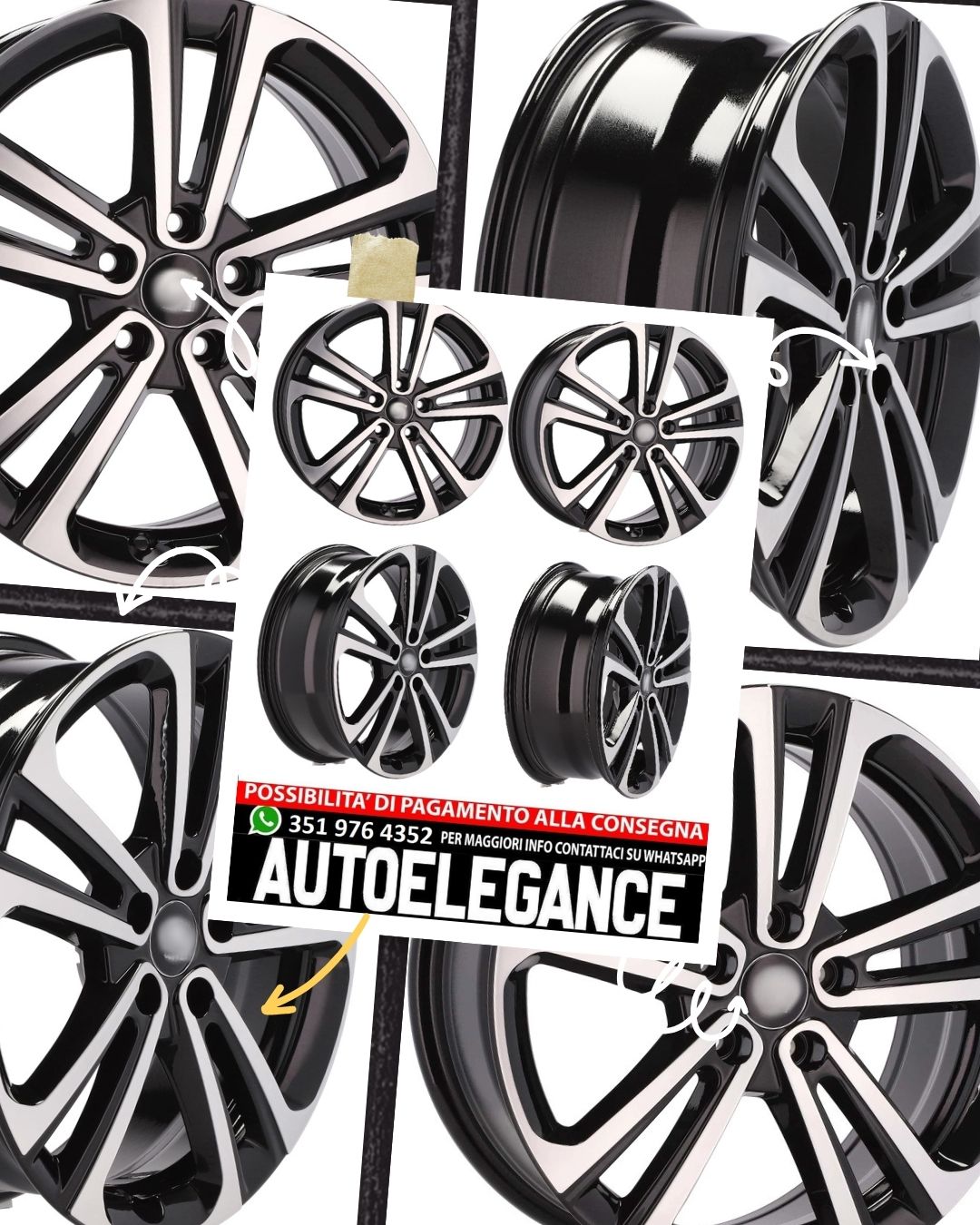 ALLOY WHEEL 17" Suitable for ALFA ROMEO CITROEN DS FIAT FORD JAGUAR LANCIA LAND ROVER LINCOLN MERCEDES OPEL PEUGEOT RENAULT SMART TOYOTA VOLVO