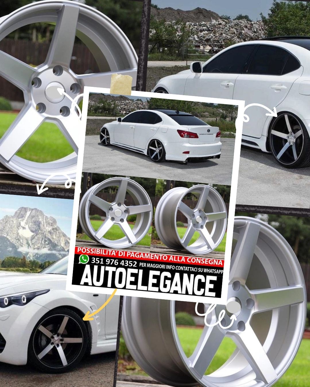 CERCHI CERCHIO IN LEGA 18"Adatto per AUDI BMW CHRYSLER CUPRA FORD INFINITI MERCEDES MINI SEAT SKODA SSANGYONG