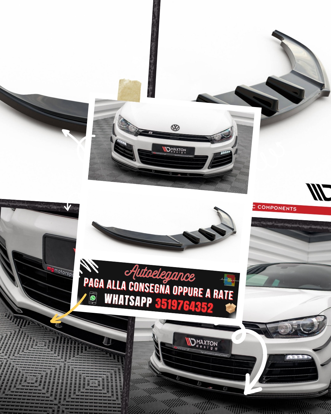 SPLITTER ANTERIORE adatto per VW SCIROCCO R