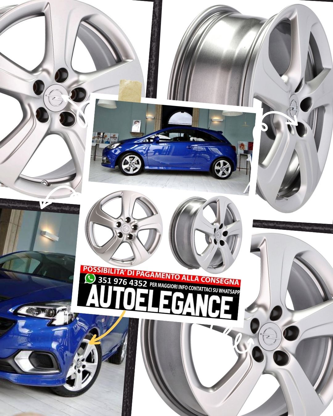 CERCHI CERCHIO IN LEGA 17" Adatto per ALFA ROMEO CADILLAC CHEVROLET FIAT JEEP OPEL SAAB