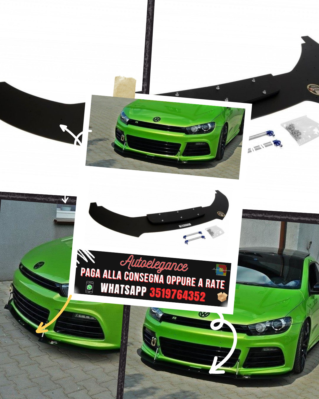 SPLITTER ANTERIORE RACING adatto per VW SCIROCCO R