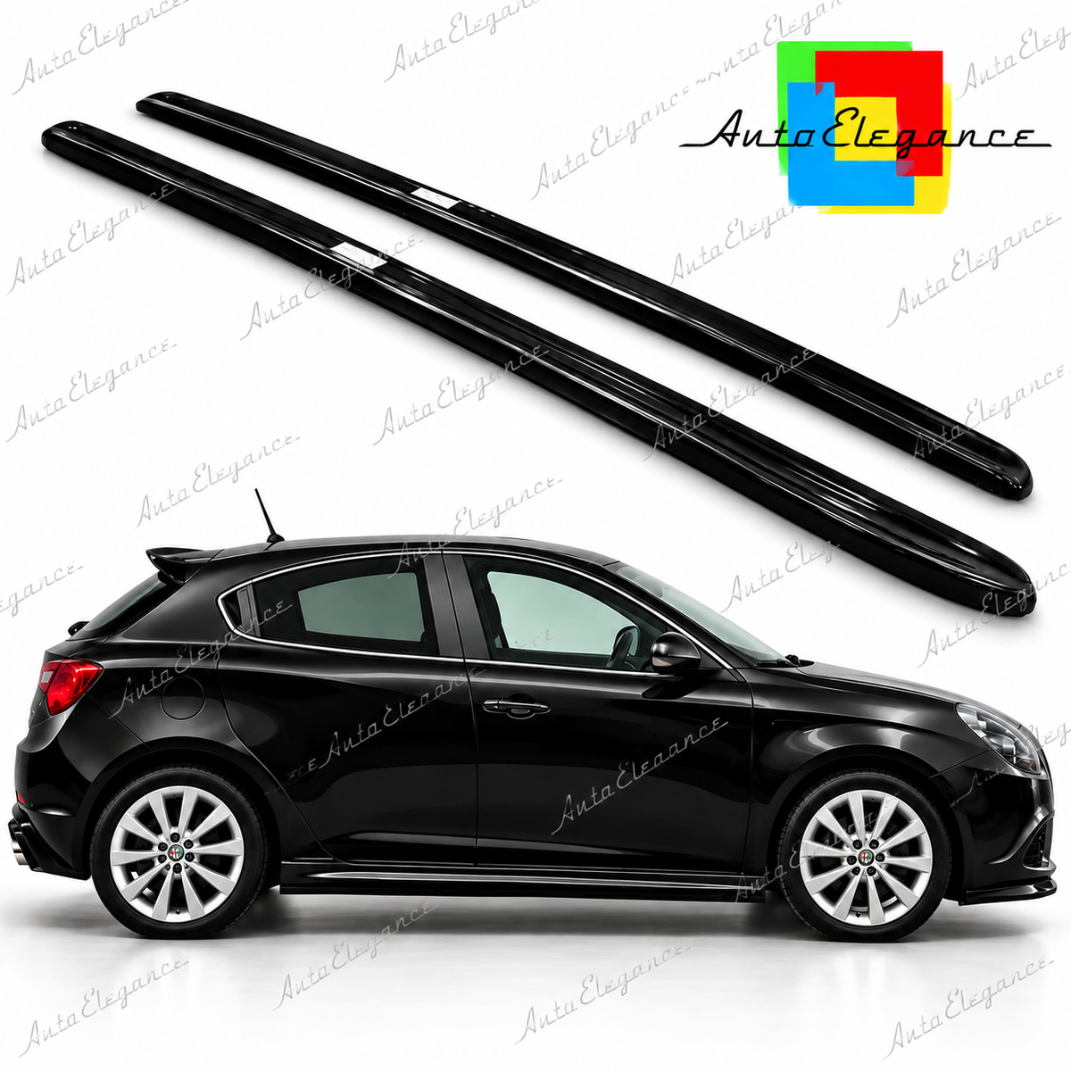 👉ART.1854  SOTTO MINIGONNE ADATTO PER ALFA ROMEO GIULIETTA 10-20 NERO LUCIDO👈