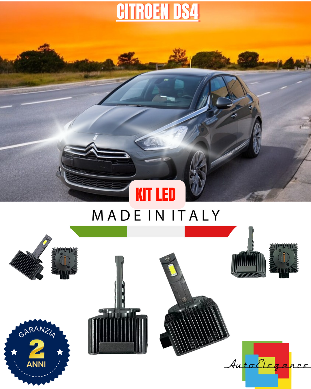 ❤️ LAMPADE ANABBAGLIANTI D1S KIT LED 6000K ADATTO PER CITROEN DS4❤️