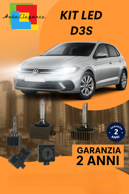 ❤️ KIT LED D3S 6000K BIANCO GHIACCIO ANABBAGLIANTI PER  VW POLO❤️