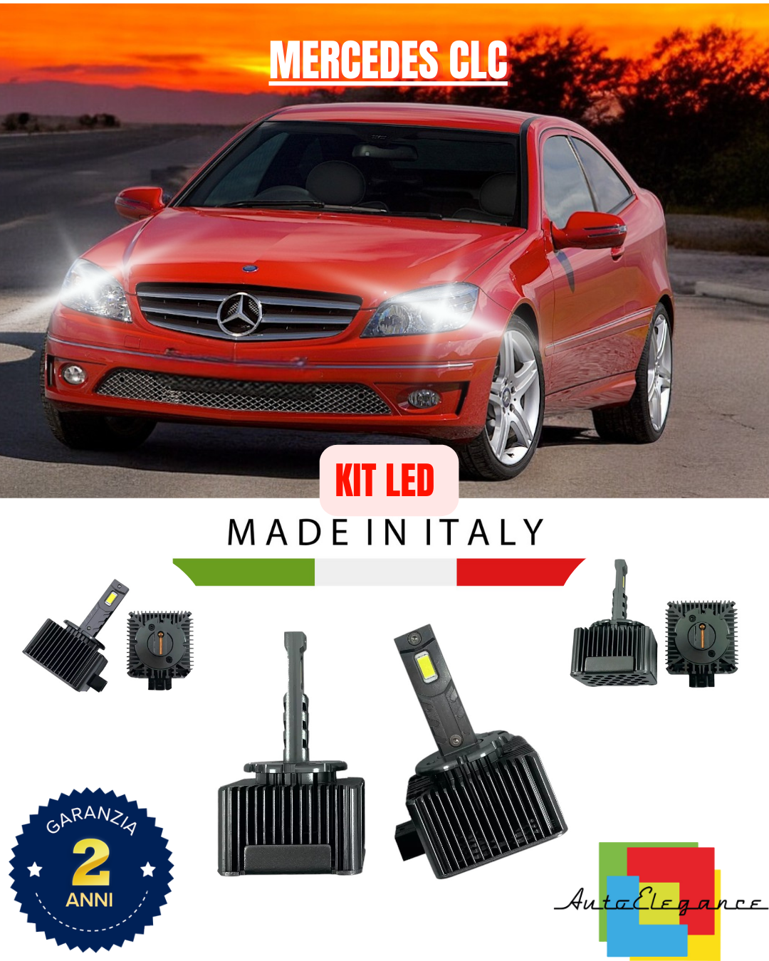 ❤️ LAMPADE ANABBAGLIANTI D1S KIT LED 6000K ADATTO PER   MERCEDES CLC ❤️
