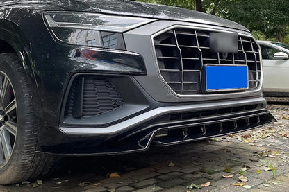 FRONT SPLITTER SUITABLE FOR AUDI Q8 2018-2024 SLINE SQ8 - MATT BLACK (PROMO)