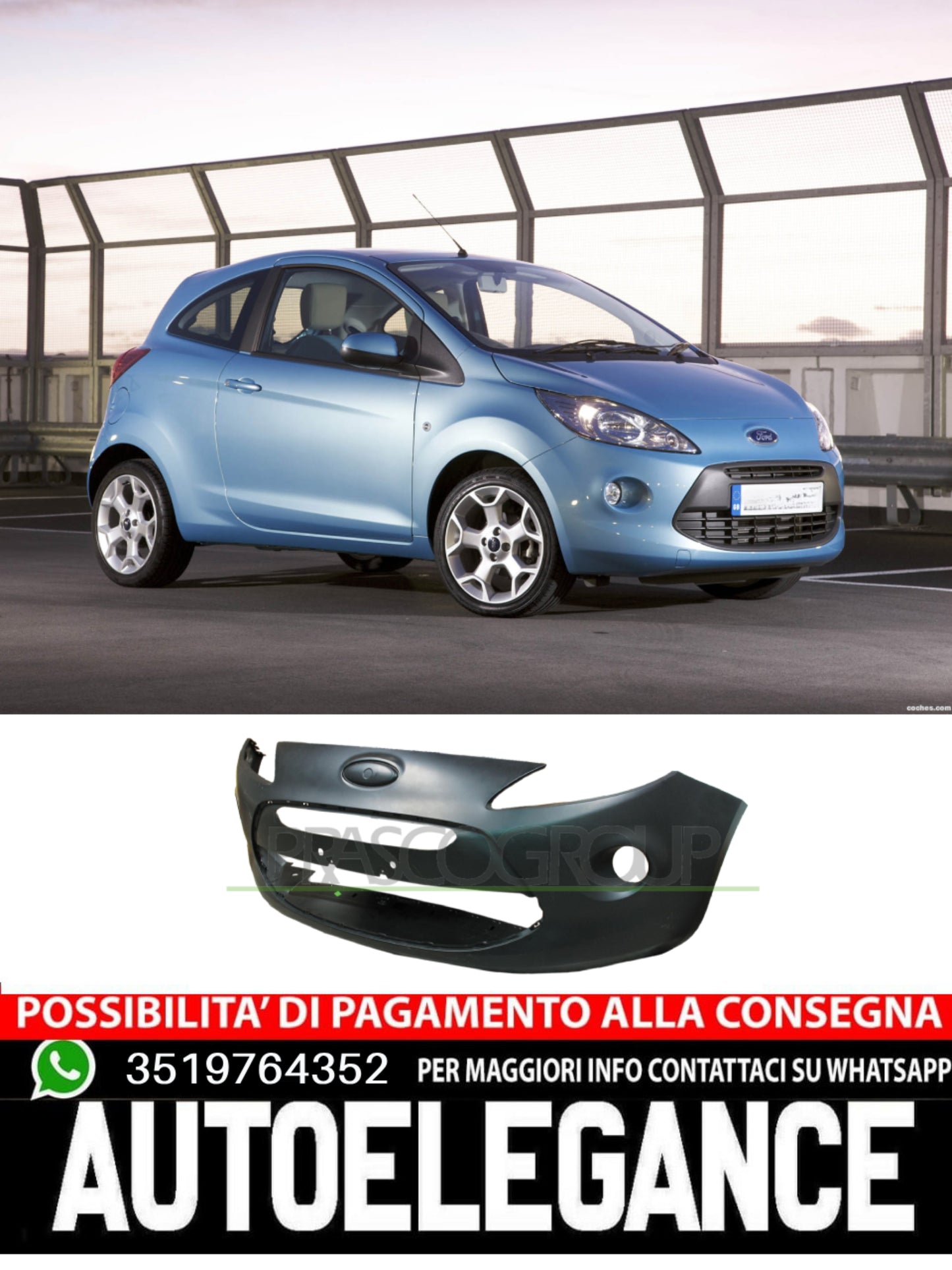 Paraurti Prasco Anteriore Per Ford Ka CON PRIMER 1580991
