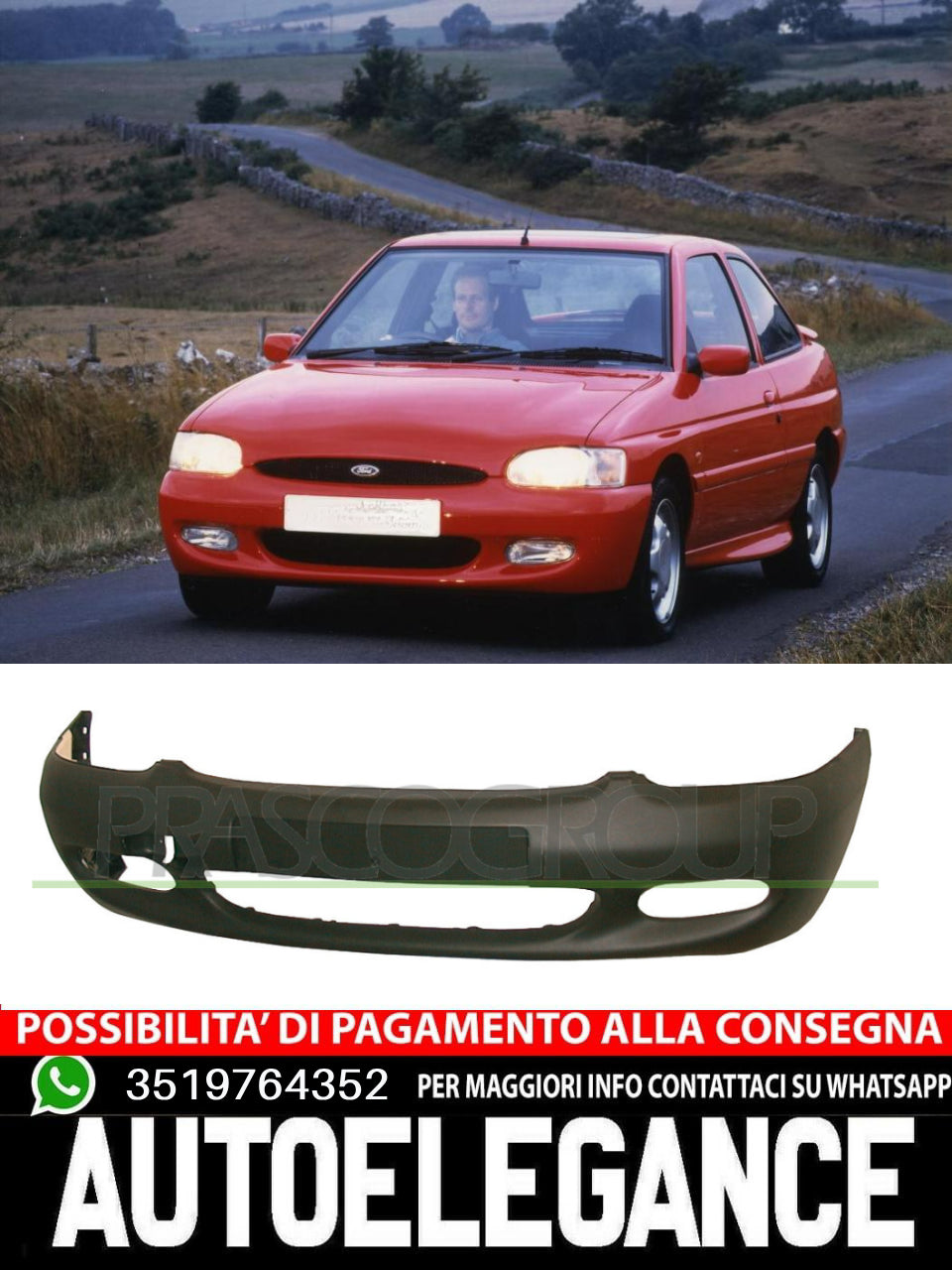 Paraurti Prasco Anteriore CON RINFORZO IN PLASTICA per FORD ESCORT  1000890