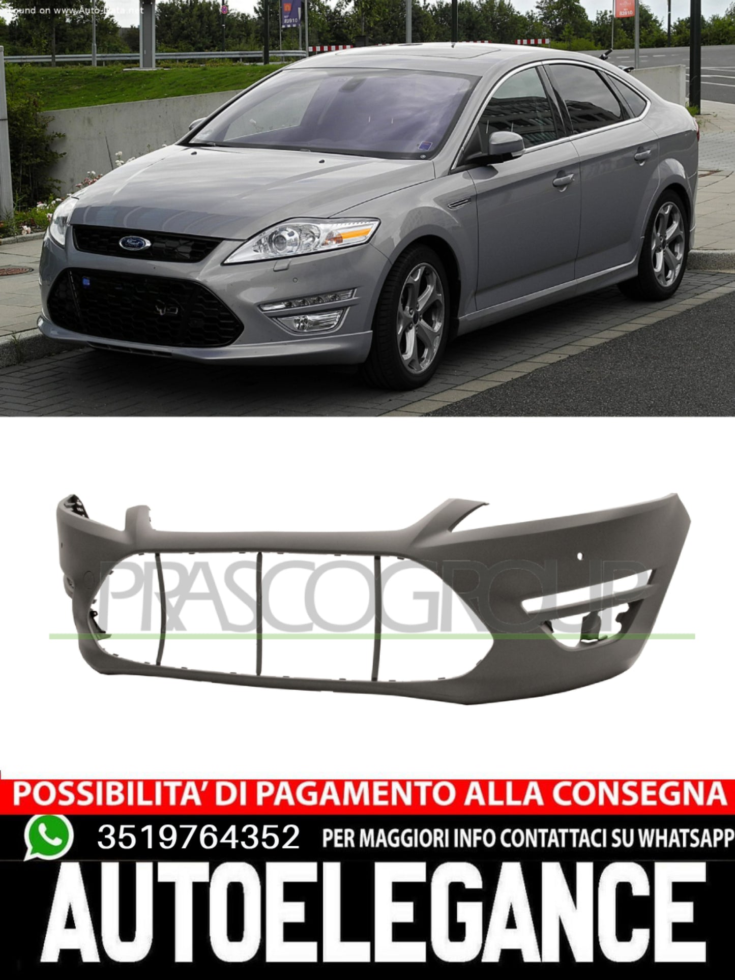 Paraurti Prasco Anteriore per FORD MONDEO CON PRIMER FORI PDC 1704629
