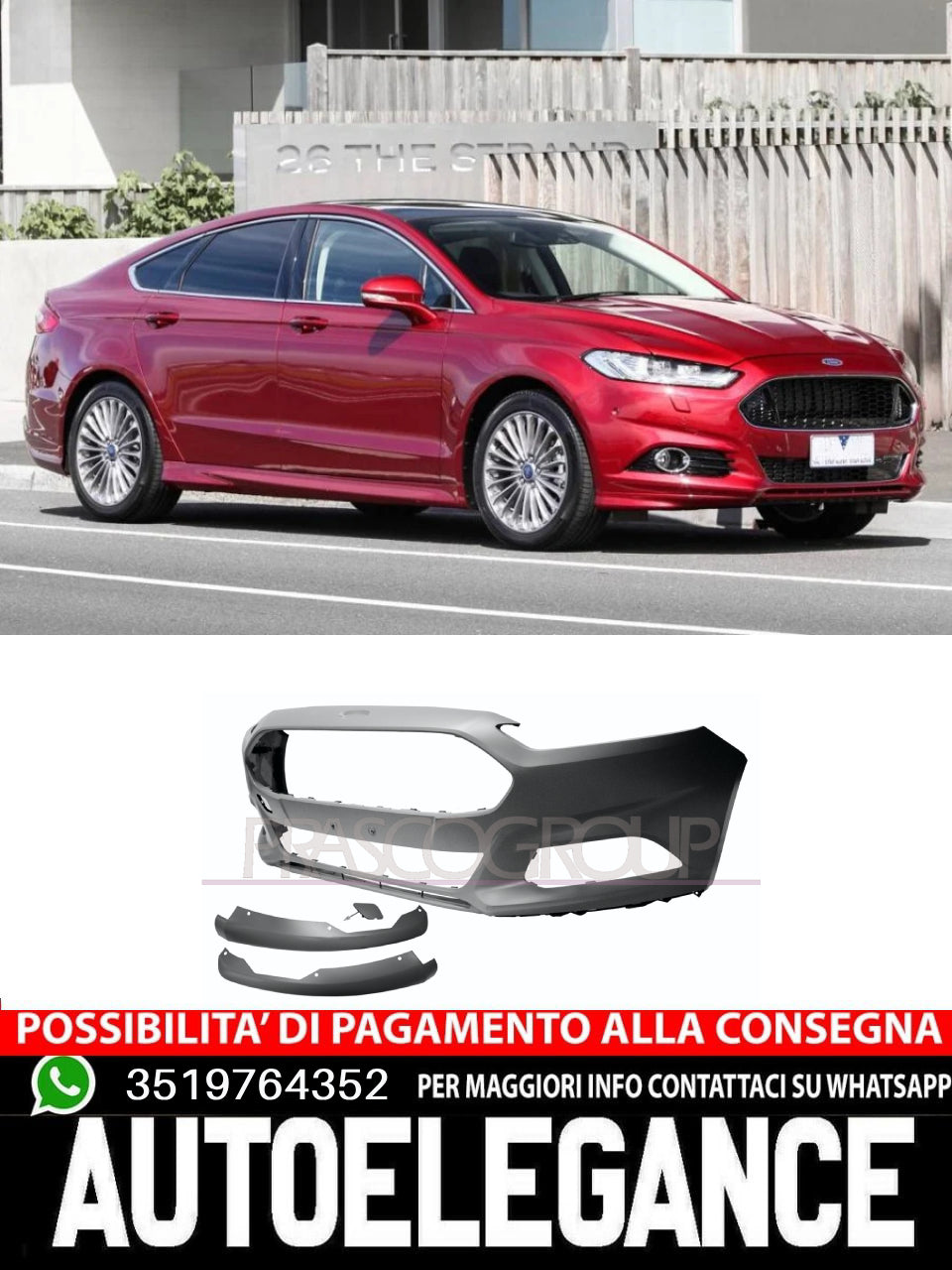 Paraurti Prasco Anteriore CON PRIMER TAPPO COPRIGANCIO per FORD MONDEO 2011258