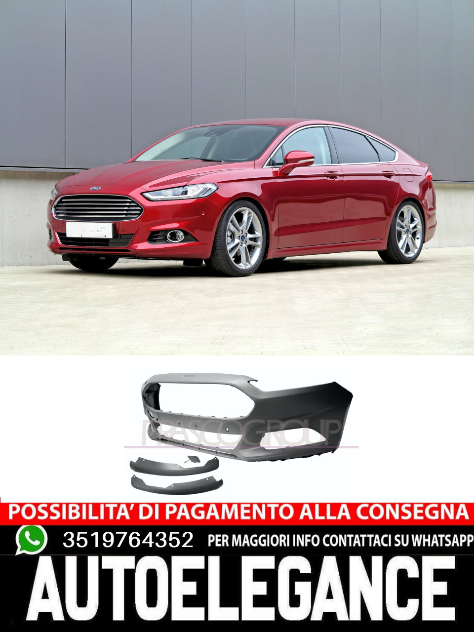 Paraurti Prasco Anteriore CON PRIMER FORI PDC LAVAFARI per FORD MONDEO 2011326