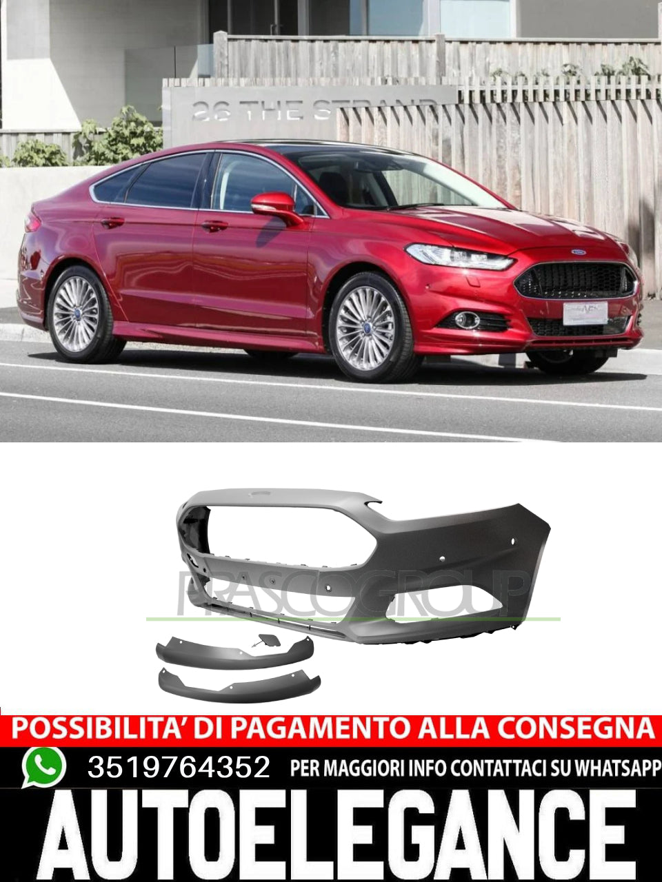Paraurti Prasco Anteriore CON PRIMER FORI PDC  per FORD MONDEO 2011325