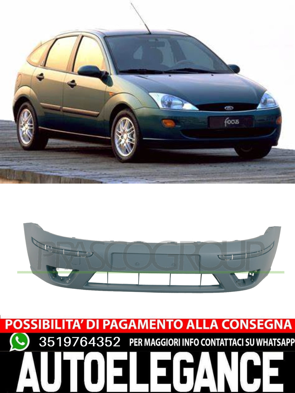 Paraurti Prasco Anteriore CON PRIMER  Per Ford Focus  1201837