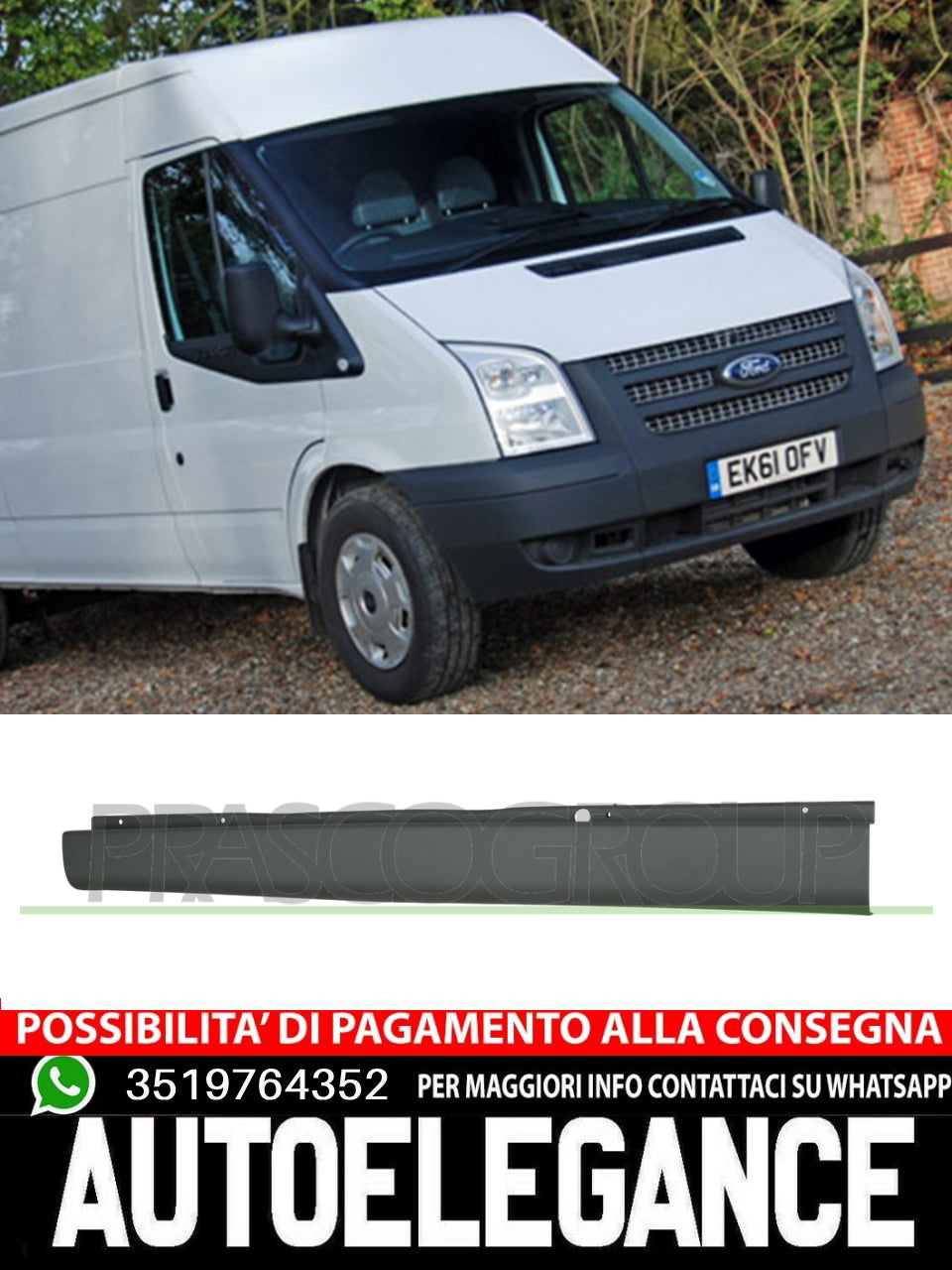 Paraurti Prasco POSTERIORE GRIGIO CHIARO Per Ford Transit #P5 1370975