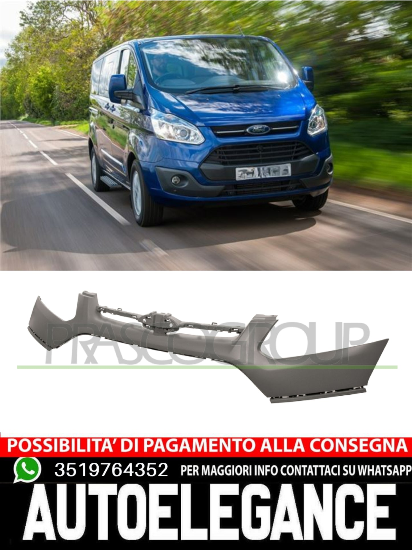 Paraurti Prasco Anteriore  CON PRIMER per FORD TRANSIT TOURNEO  CON PRIMER