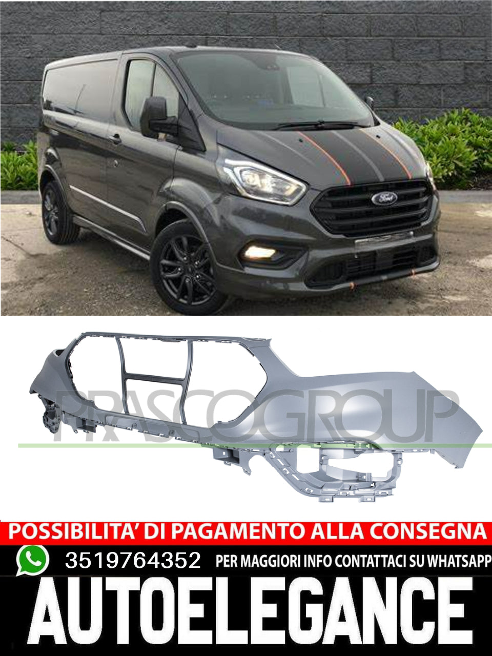 Paraurti Prasco Anteriore CON PRIMER per FORD TRANSIT TOURNEO  2337833