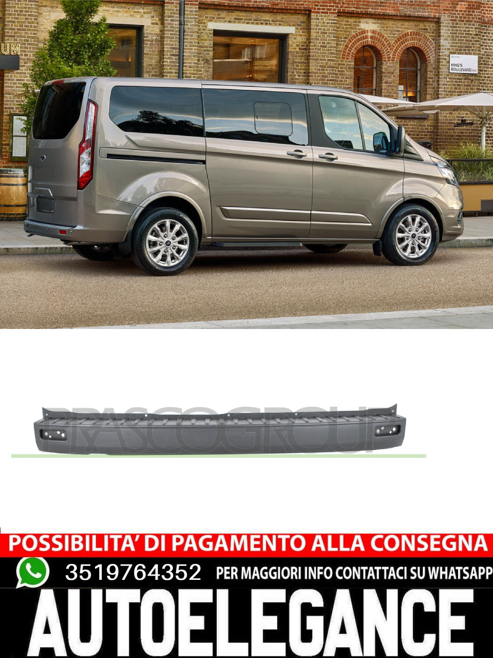 Paraurti Posteriore CON TRACCE PDC per FORD TRANSIT TOURNEO 2183637
